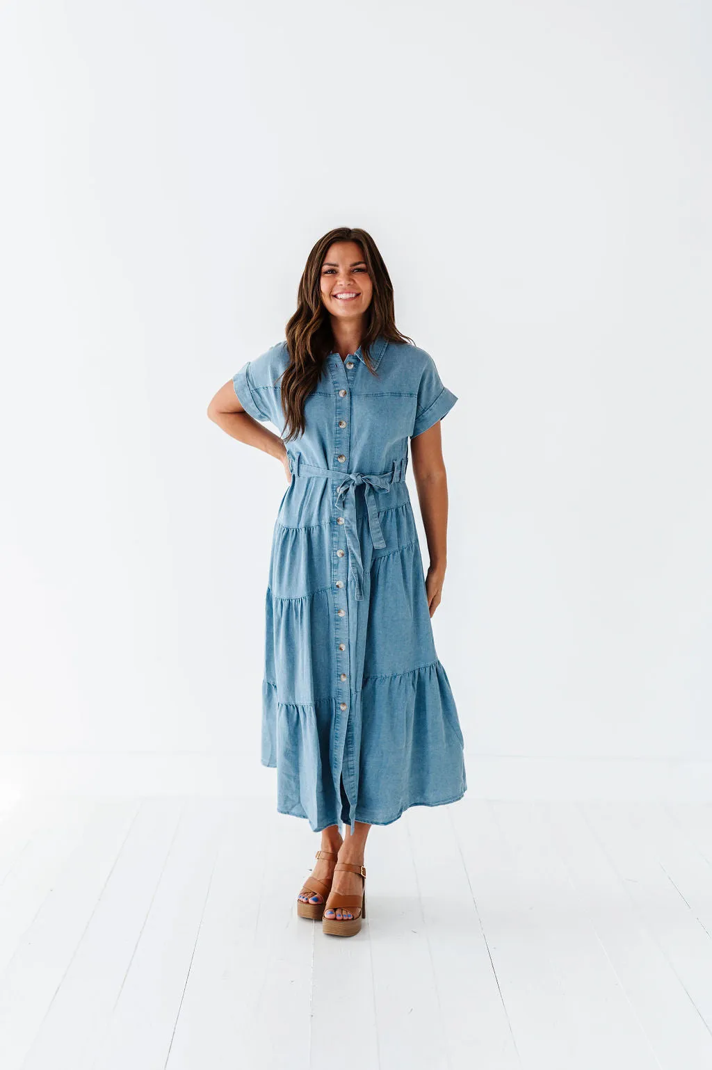 Lennox Dress in Denim Blue