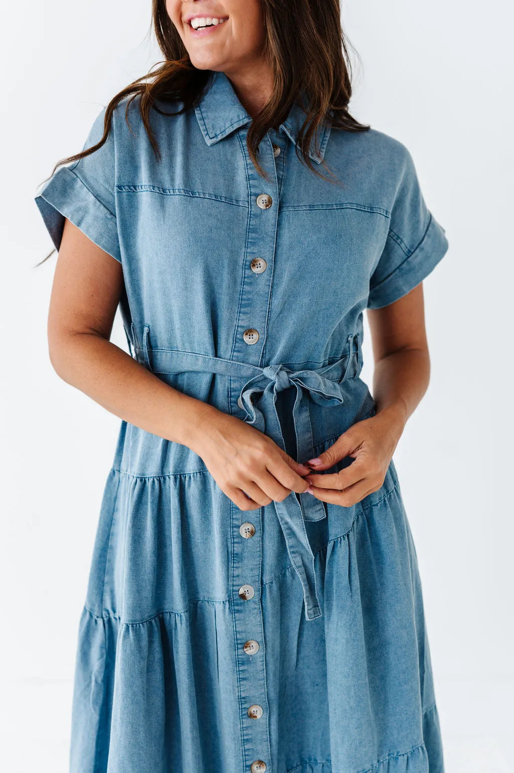 Lennox Dress in Denim Blue