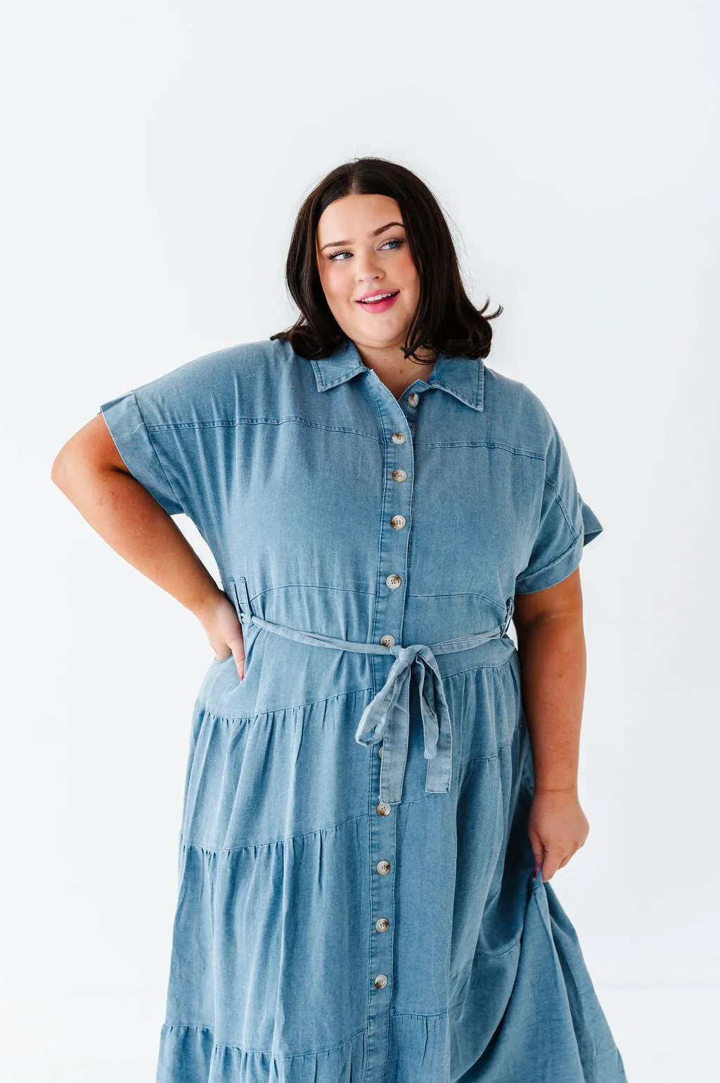 Lennox Dress in Denim Blue