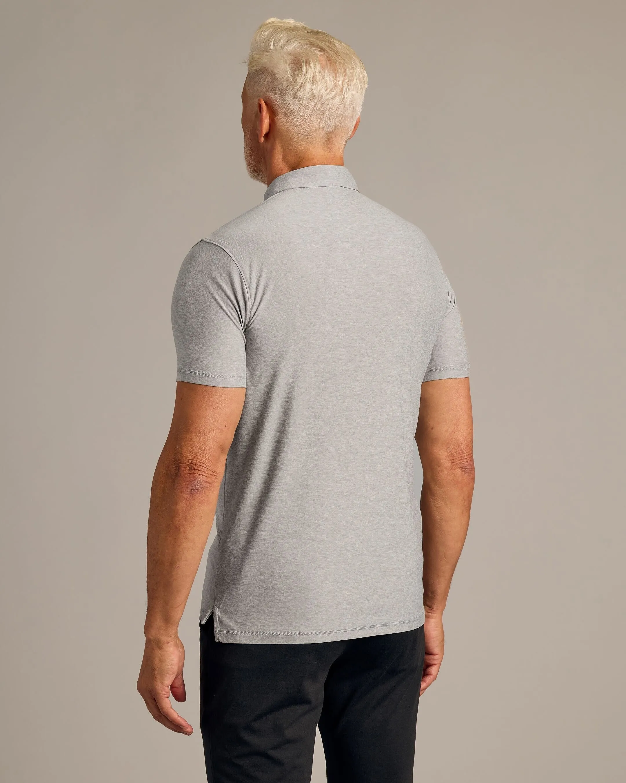 Light Heather Gray Active Polo