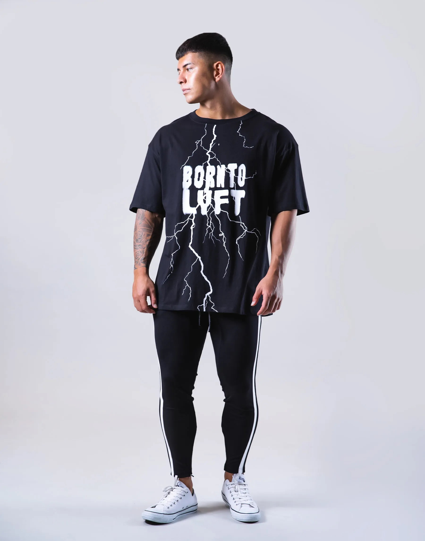 Lightning Paint Big T-Shirt - Black