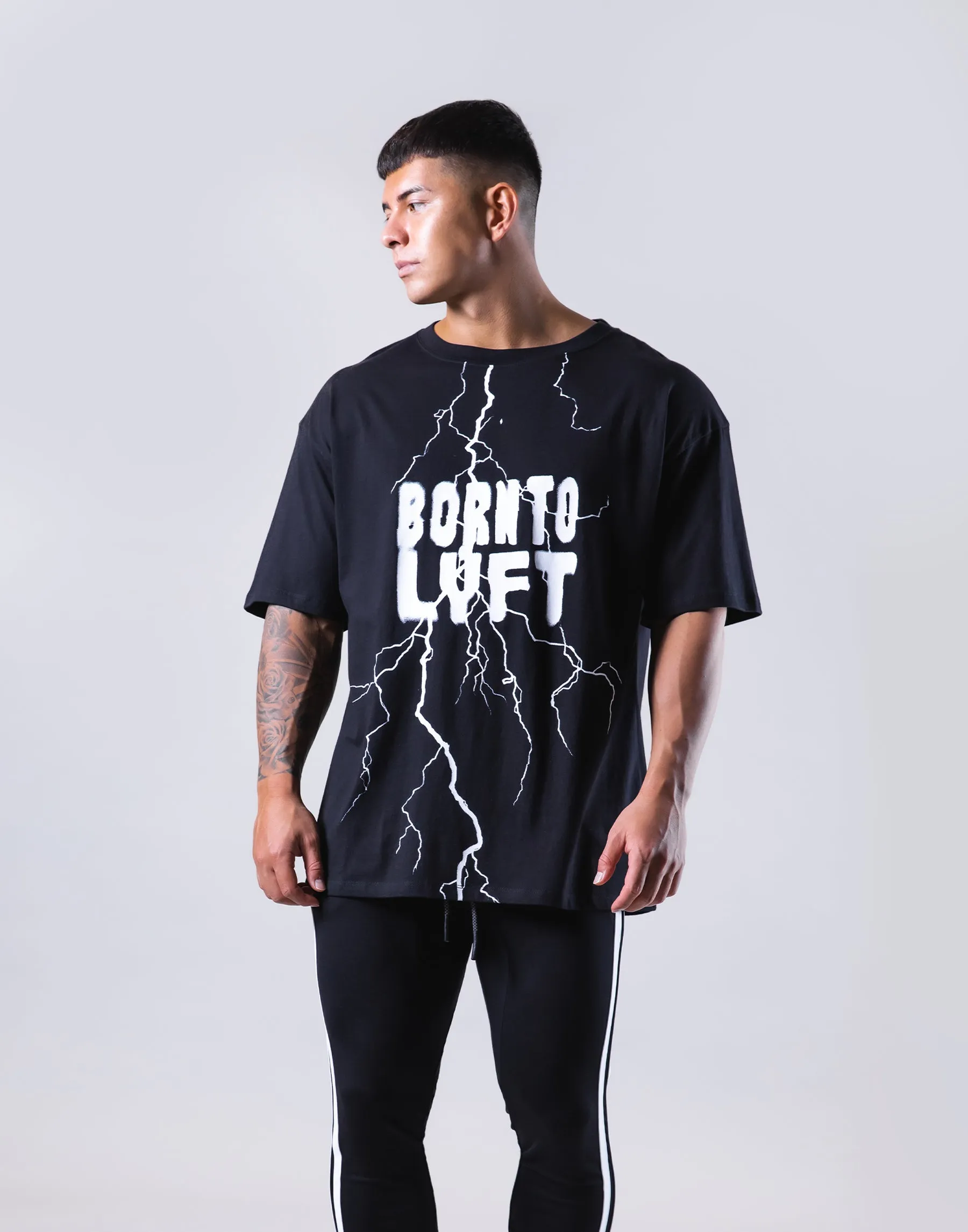 Lightning Paint Big T-Shirt - Black