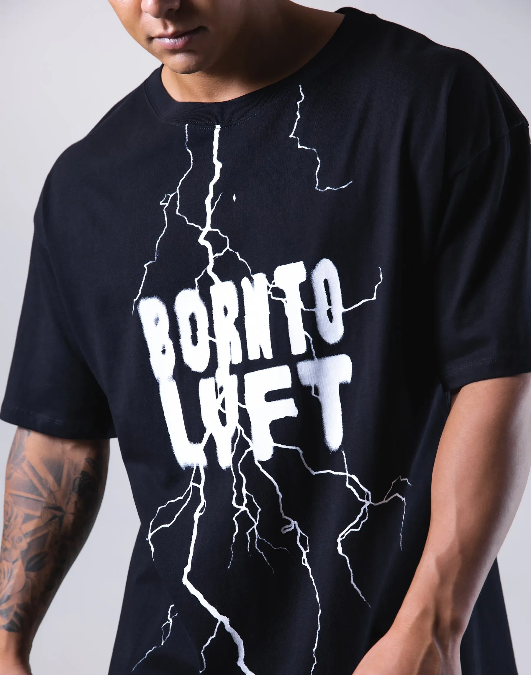 Lightning Paint Big T-Shirt - Black