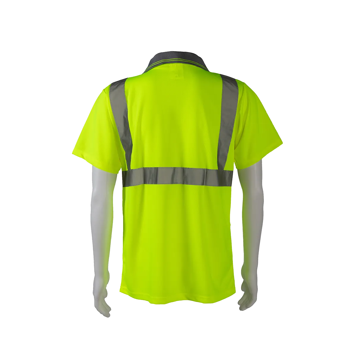 LPSS2 ANSI 107-2020 Class 2 Lime Birdseye Mesh Short Sleeve Polo-Shirt