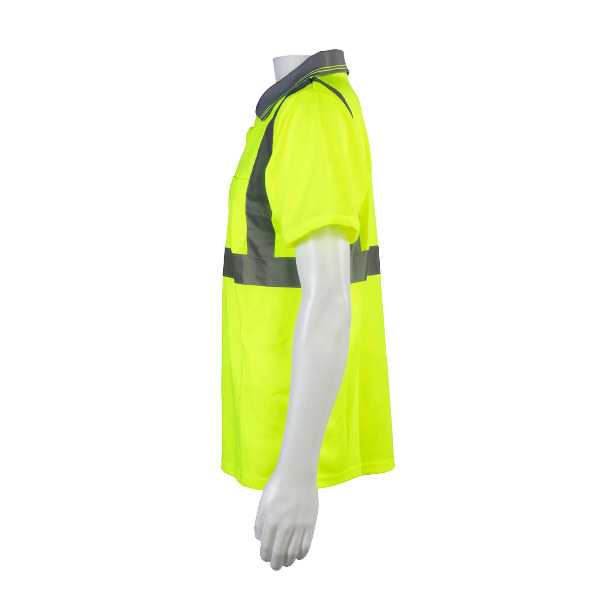 LPSS2 ANSI 107-2020 Class 2 Lime Birdseye Mesh Short Sleeve Polo-Shirt