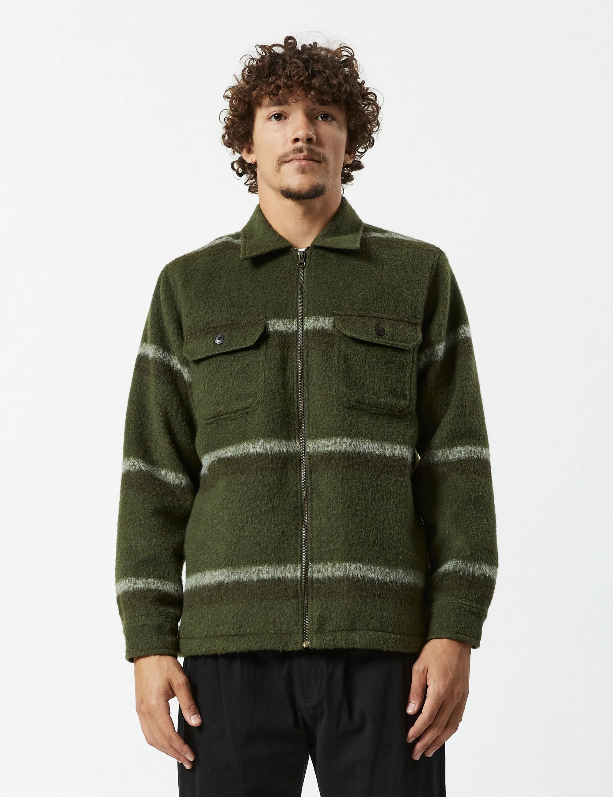 Lumberjack Zip Thru Jacket - Army Stripe