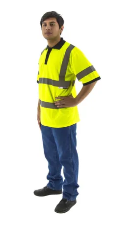 Majestic 75-5311 Hi-Vis Yellow Short Sleeve Polo Shirt ANSI 3 R