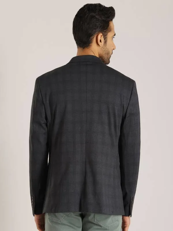 Men Checked Full Sleeve Casual Blazer