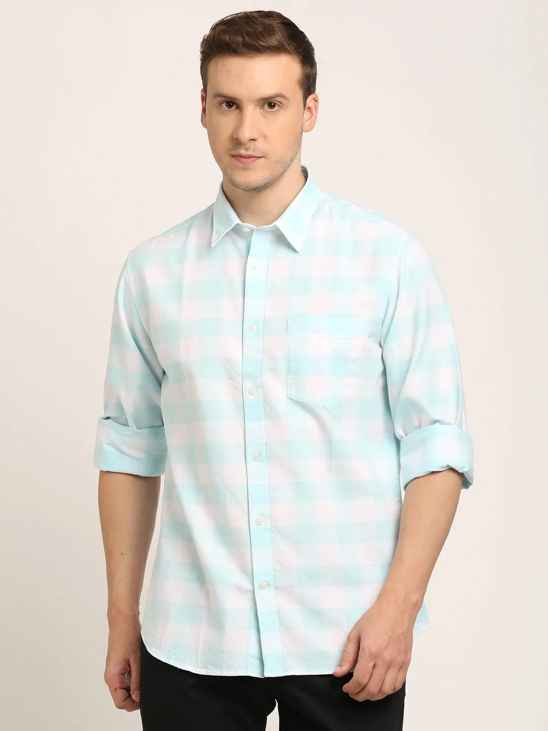 Men Checked Full Sleeve Cotton Shirt