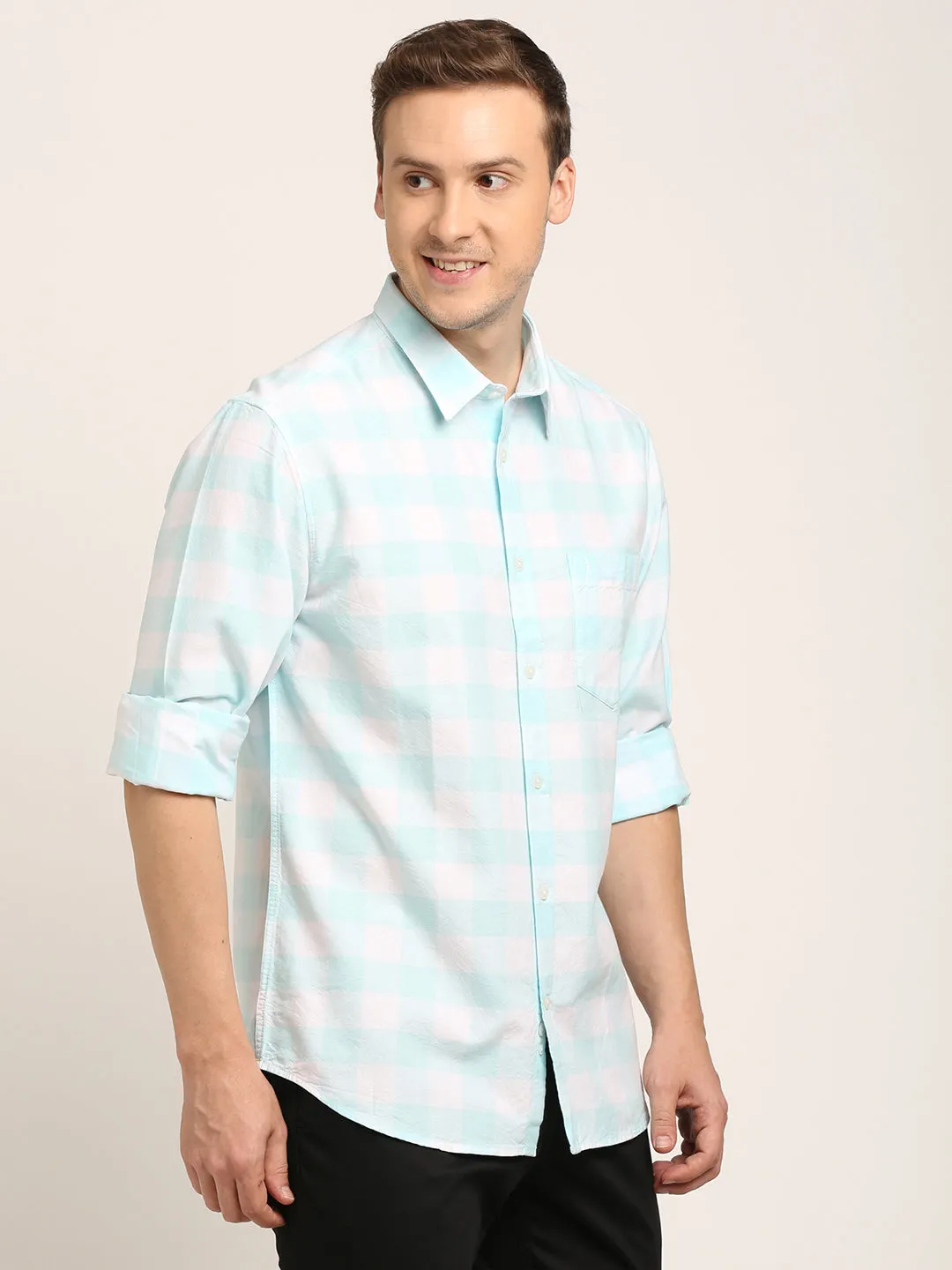 Men Checked Full Sleeve Cotton Shirt