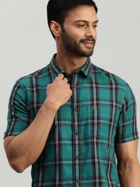 Men Checked Half Sleeve Cotton Shirt