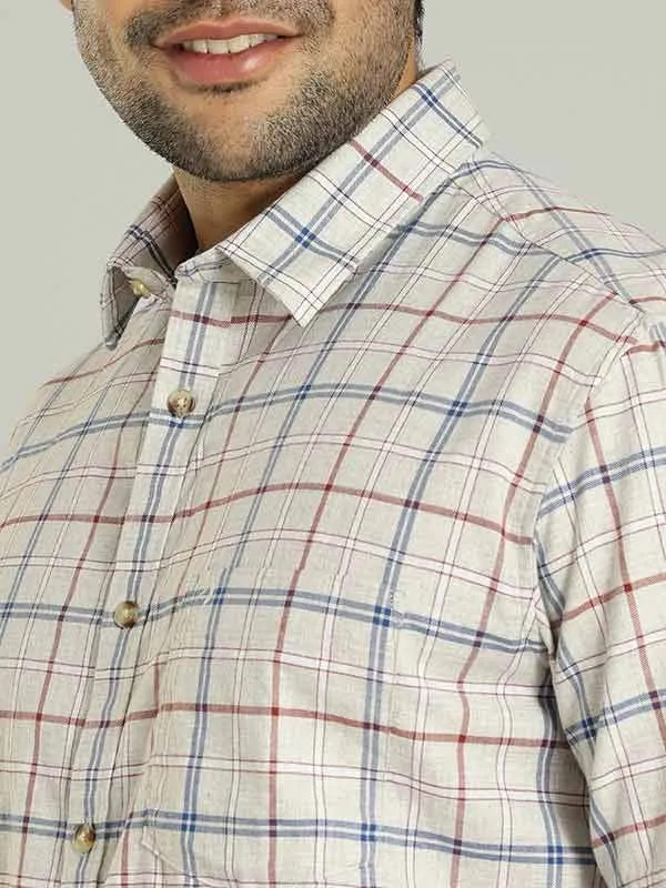 Men Checked Half Sleeve Cotton Shirt