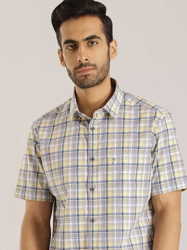 Men Checked Half Sleeve Cotton Shirt