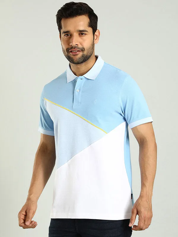 Men Color Block Polo T-Shirt