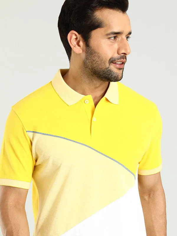 Men Color Block Polo T-Shirt