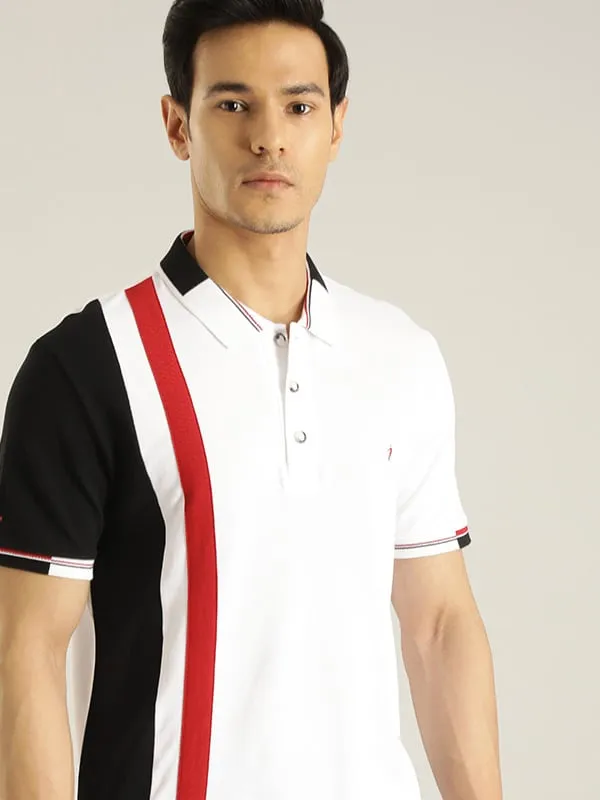 Men Color Block Polo T-Shirt