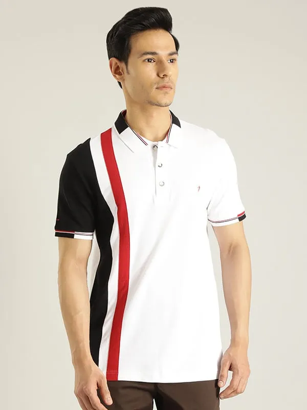 Men Color Block Polo T-Shirt