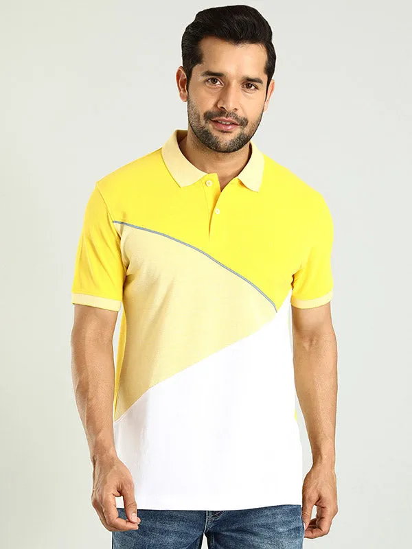 Men Color Block Polo T-Shirt