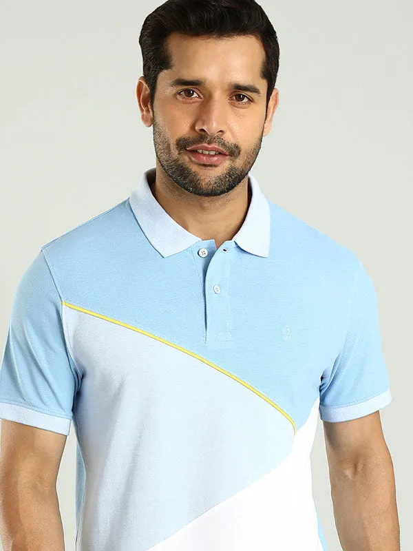 Men Color Block Polo T-Shirt