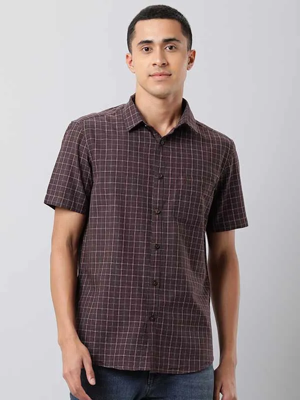 Men Fairtrade Checked Half Sleeve Cotton Shirt