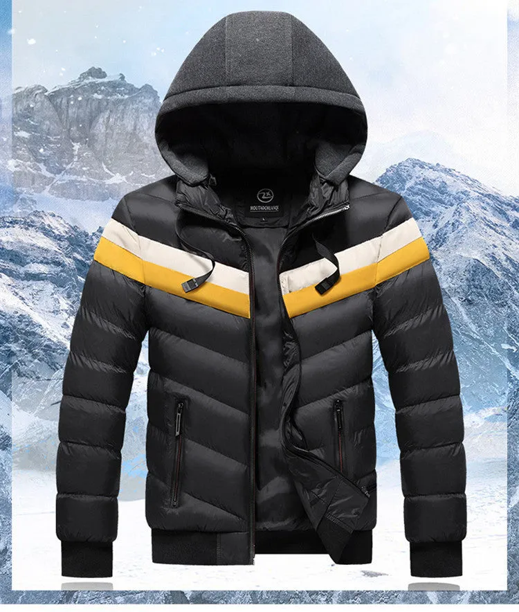 Men Winter Casual Plus Size Hooded Jacket