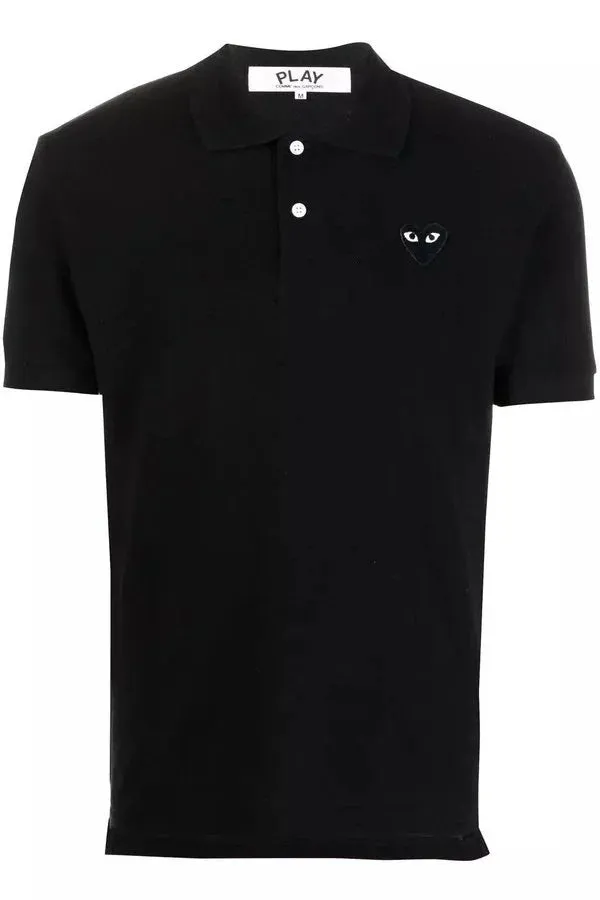 Men's Black Polo with Black heart