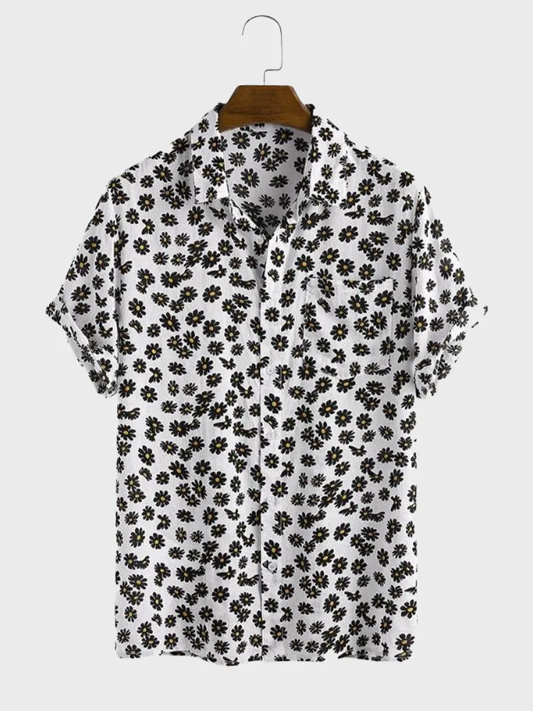 Men's Daisy Print Summer Shirt