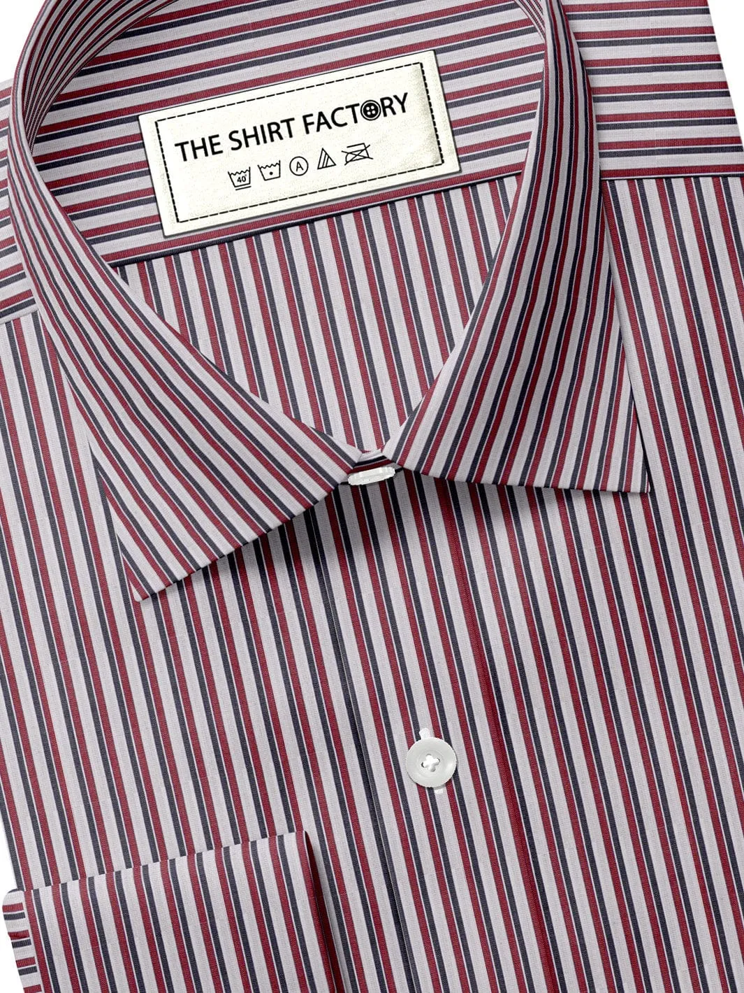 Men's Premium Cotton Striped Shirt - Multi Colour Stripes (1299)