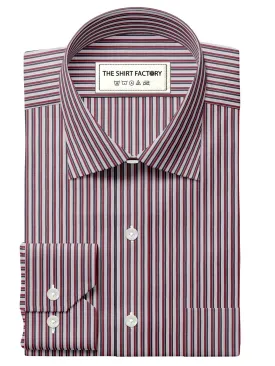 Men's Premium Cotton Striped Shirt - Multi Colour Stripes (1299)