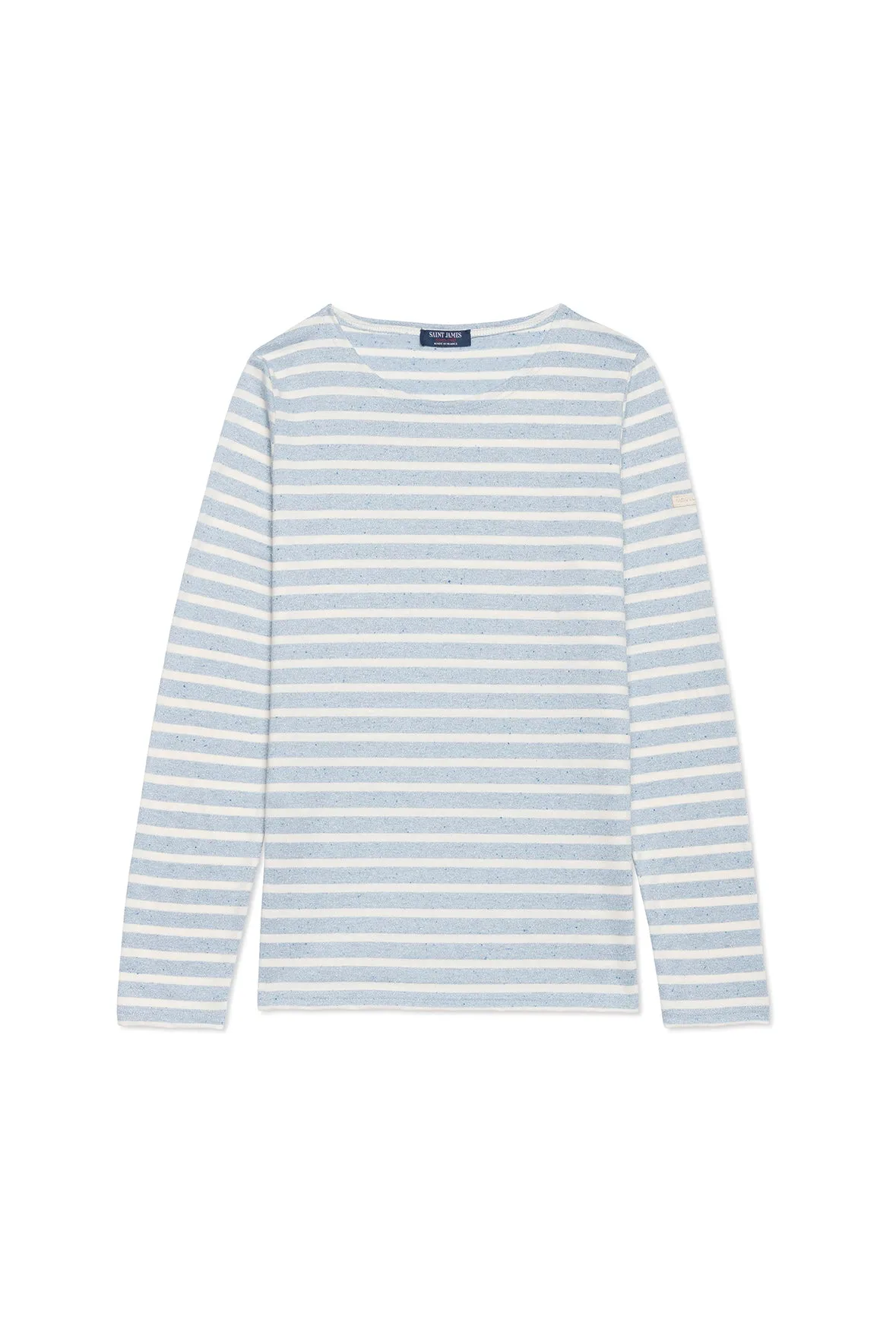 MINQUIDAME GLITTER - Breton Striped Shirt with Glitters | Soft Cotton | Women Fit (LIGHT BLUE / ECRU)