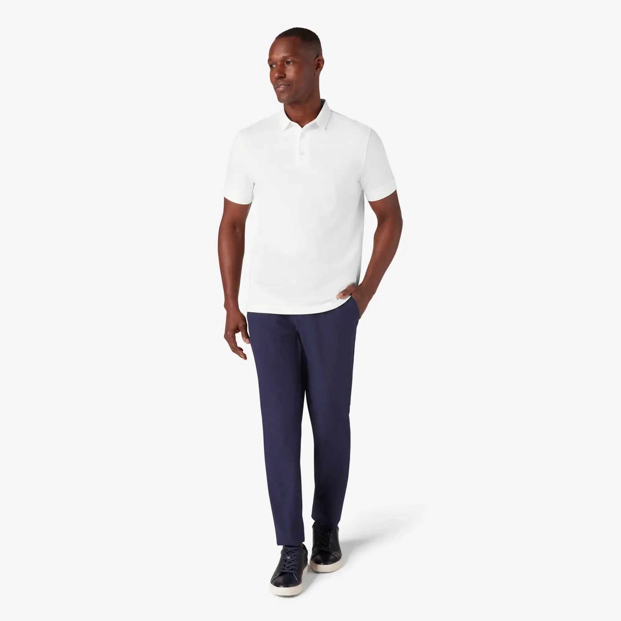 Mizzen   Main Kent Shortsleeve Polo in White Solid - Men's