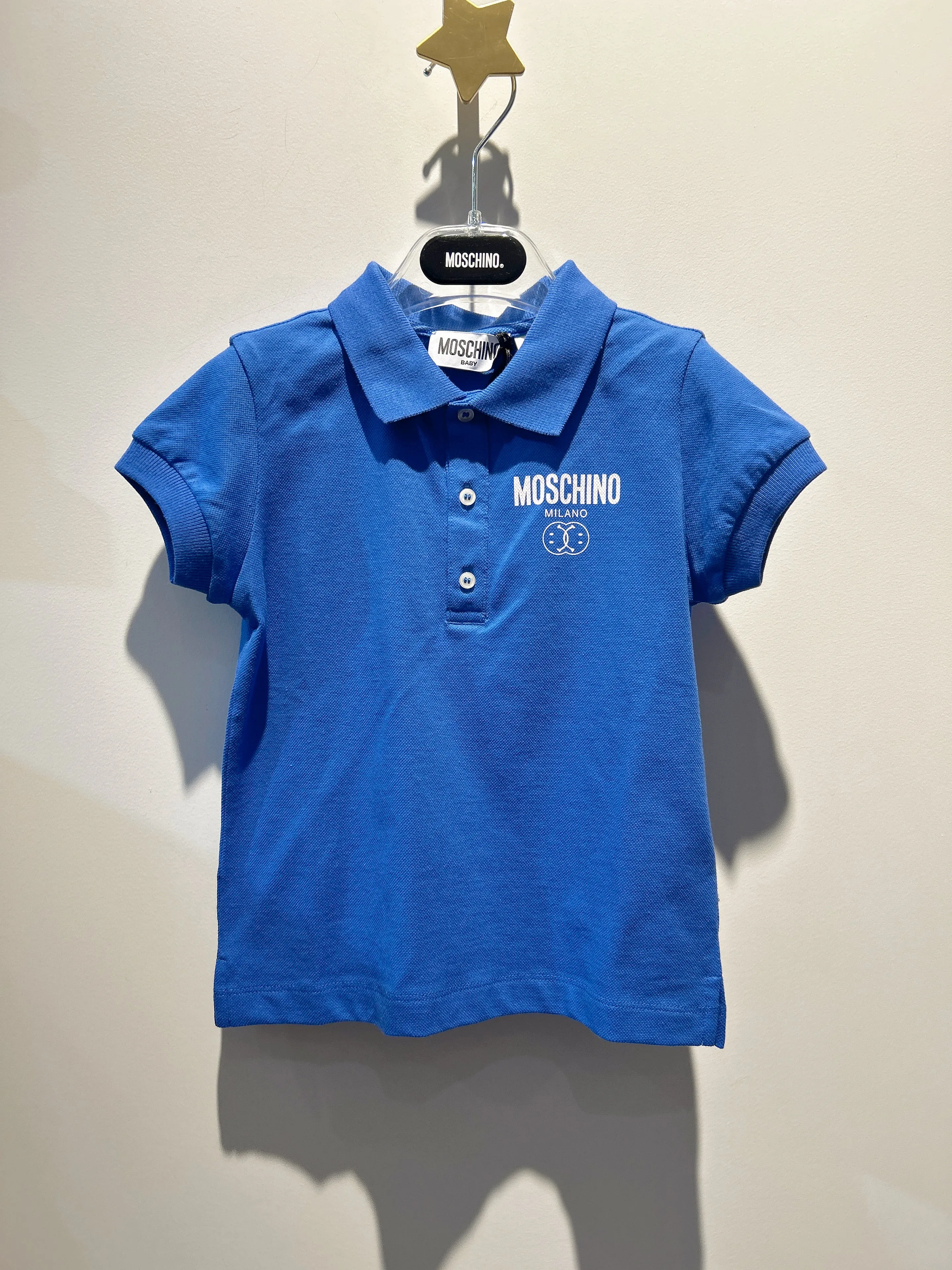 Moschino Boys Mini Me Polo with Milano Smiley Graphic