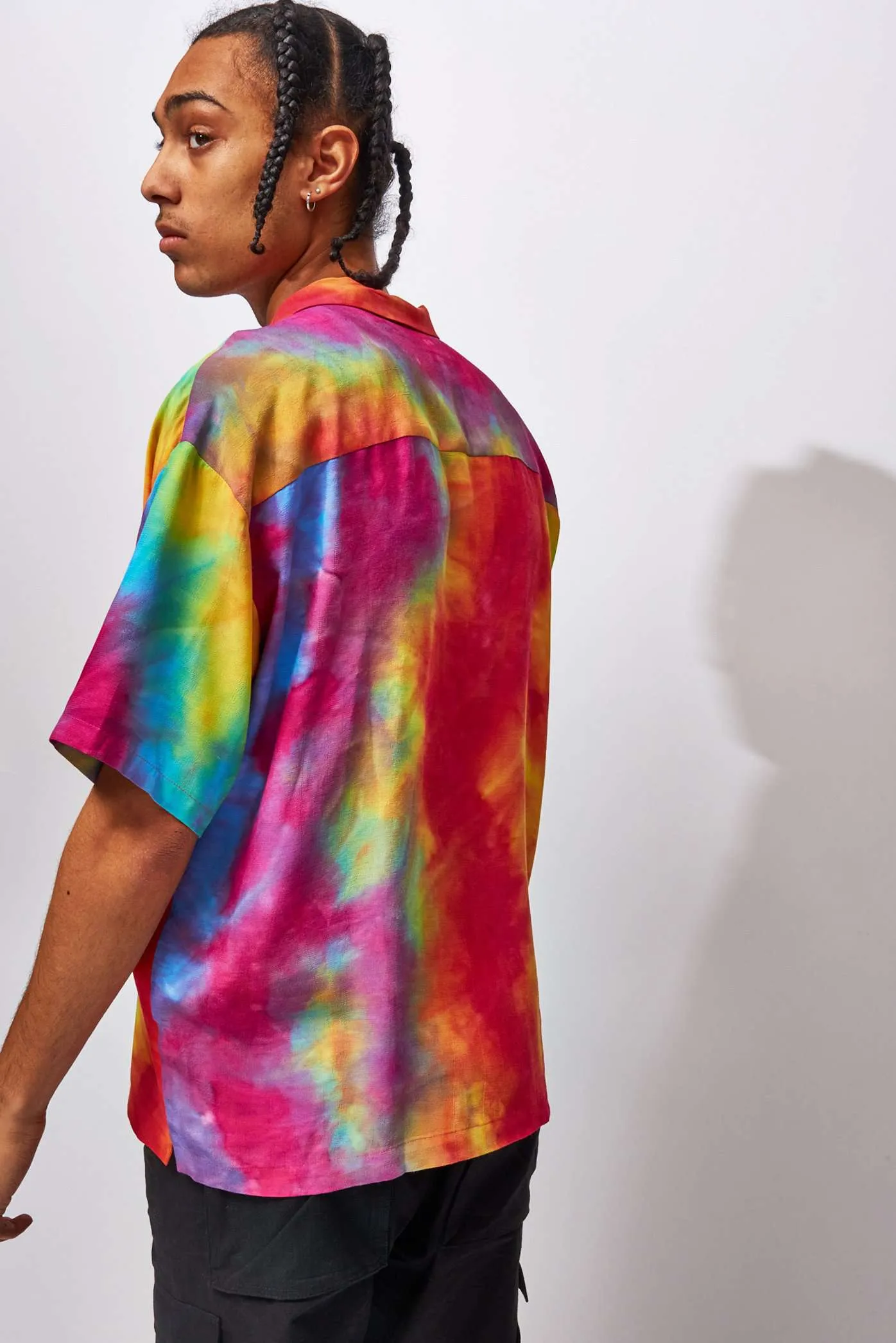 Multi Tie Dye Print Revere Shirt