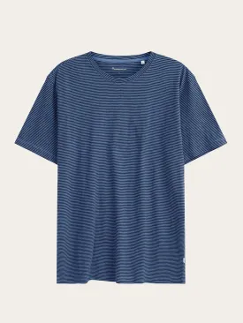 Narrow striped slub t-shirt - Blue stripe