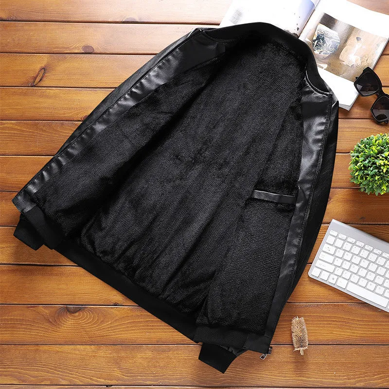 New Leather Coat Men's Spring And Autumn Style Fashion Casual Handsome Top Jacket Men