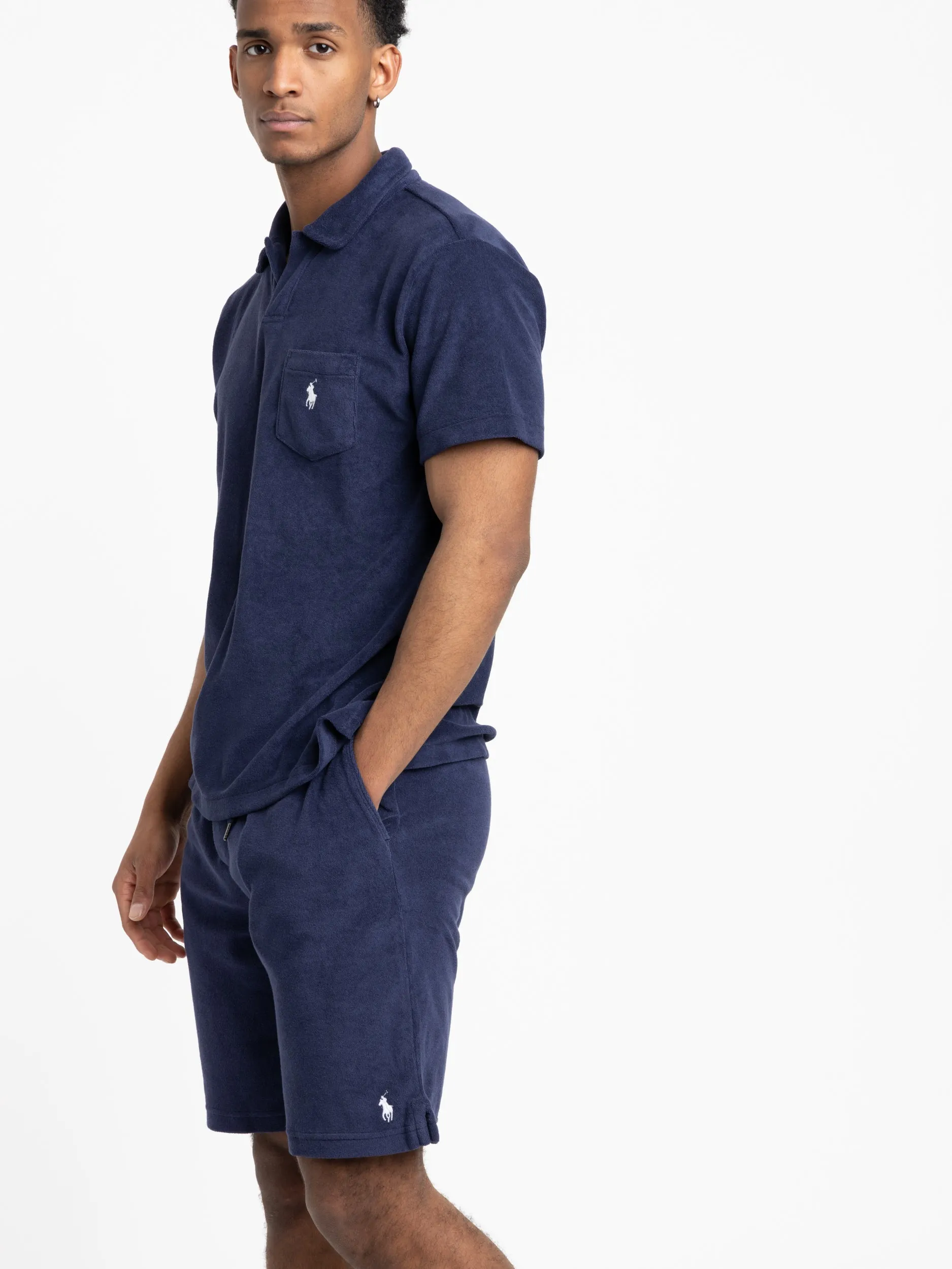 Newport Navy Classic Fit Terry Polo Shirt