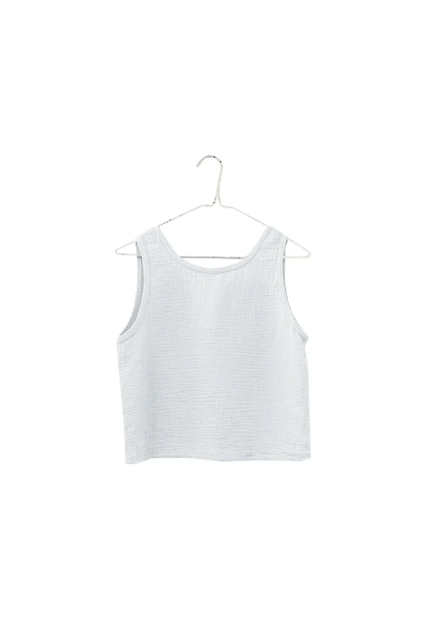 Organic Gauze Reversible Tank in Salt