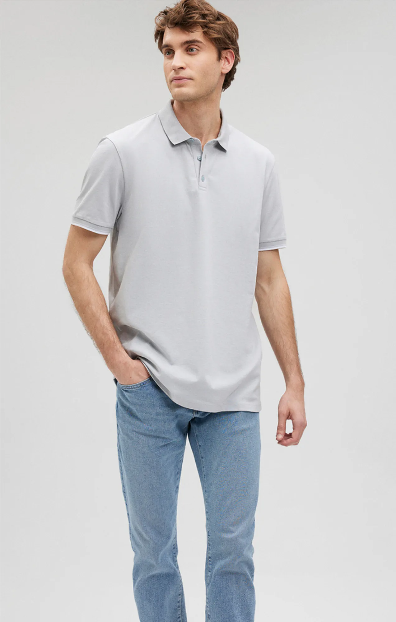 POLO SHIRT IN PEARL BLUE