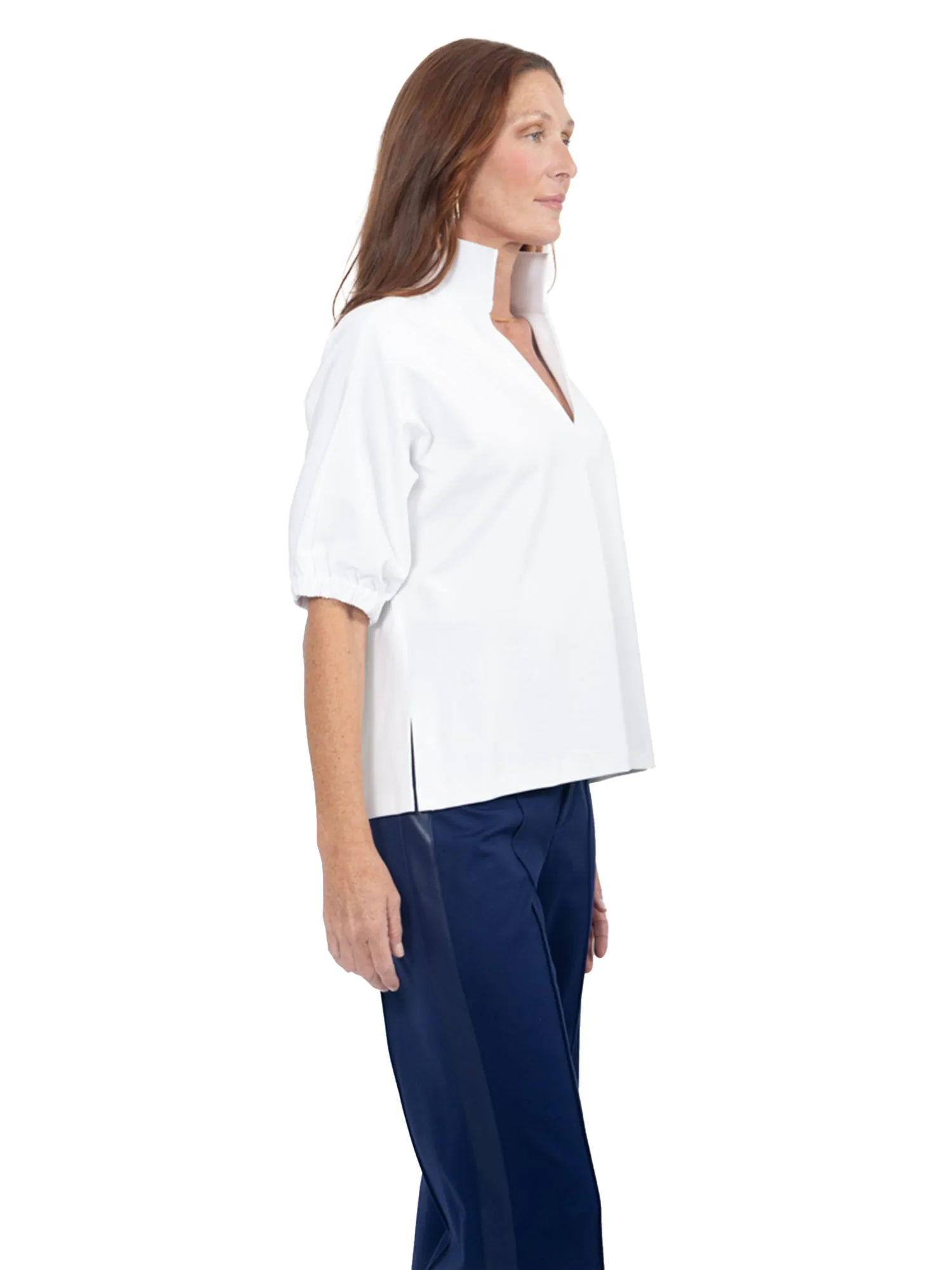 Poppy Top - White Ponte