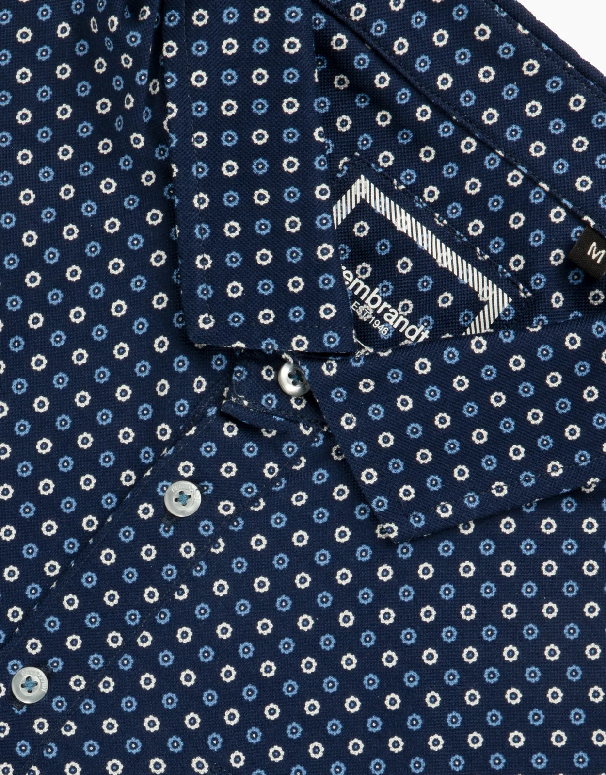 Portofino Navy and White Floral Polo Shirt