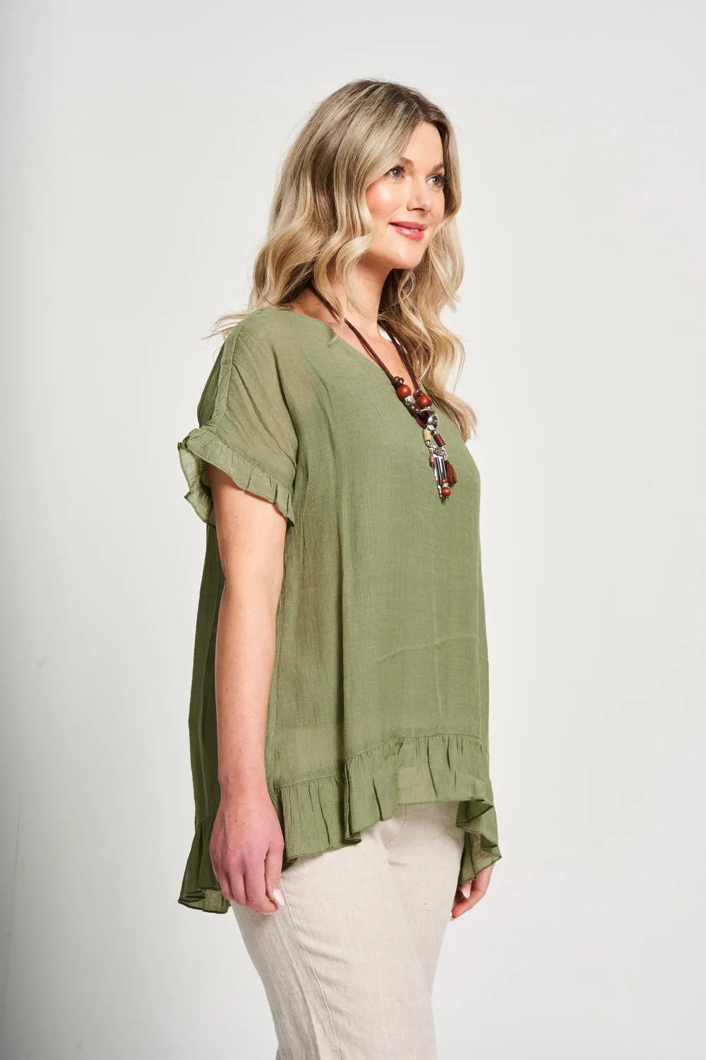 Saloos Frilled Hem & Sleeves Top