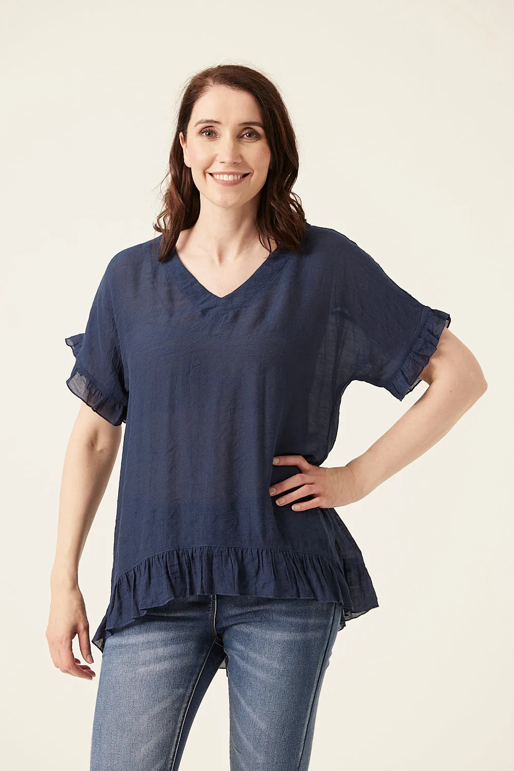 Saloos Frilled Hem & Sleeves Top