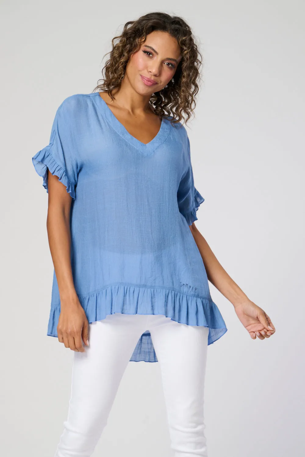 Saloos Frilled Hem & Sleeves Top