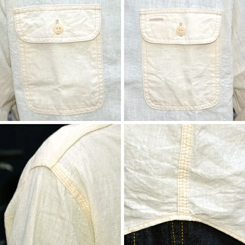 SUGAR CANE "SC27851" WHITE CHAMBRAY L/S WORK SHIRT