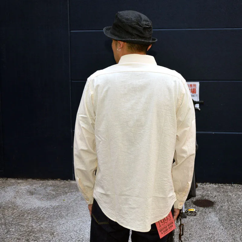 SUGAR CANE "SC27851" WHITE CHAMBRAY L/S WORK SHIRT