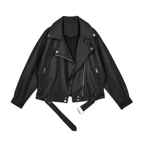 Suit Collar pure Leather Jacket for women Short Coat