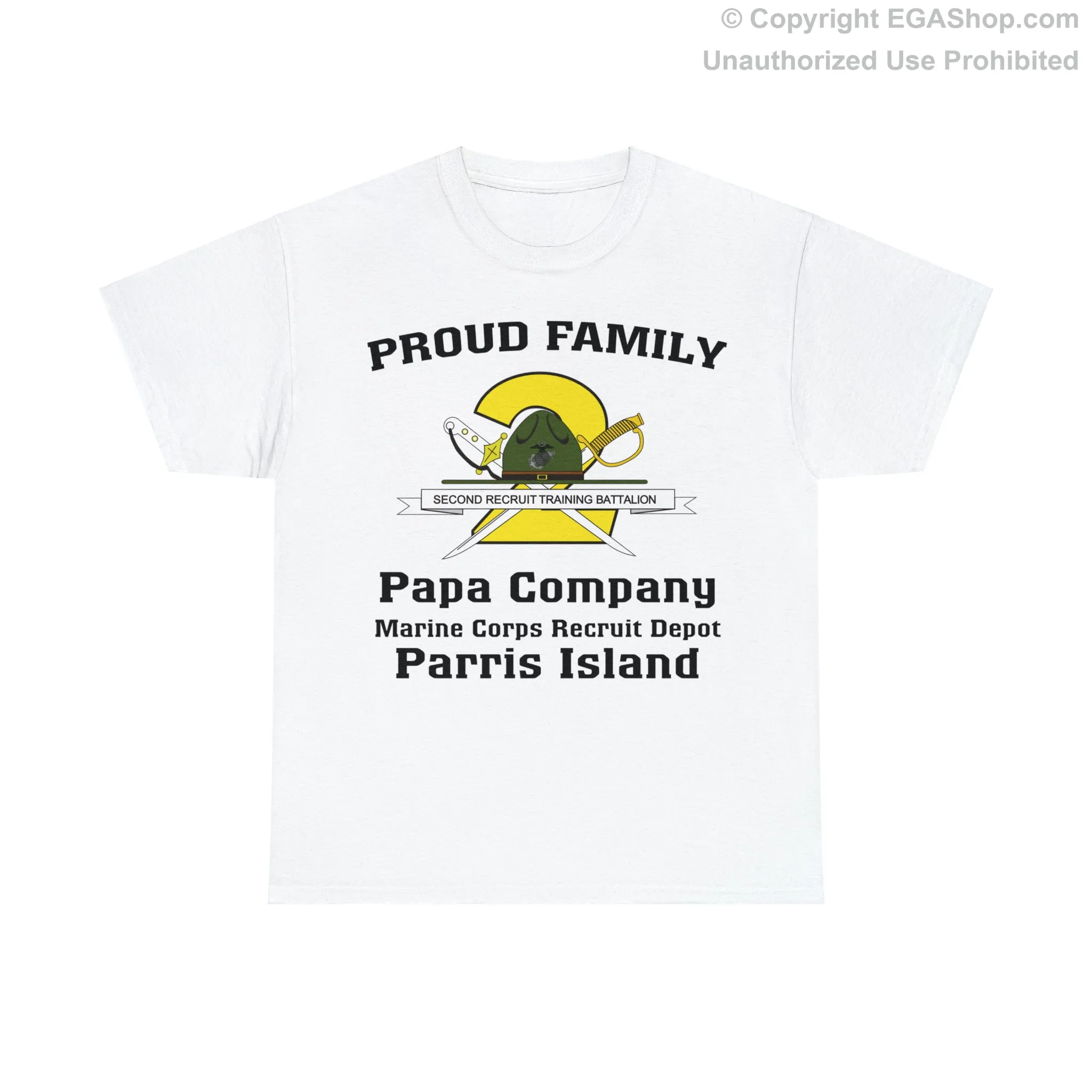 T-Shirt: Papa Co. MCRD Parris Island (2nd Battalion Crest)