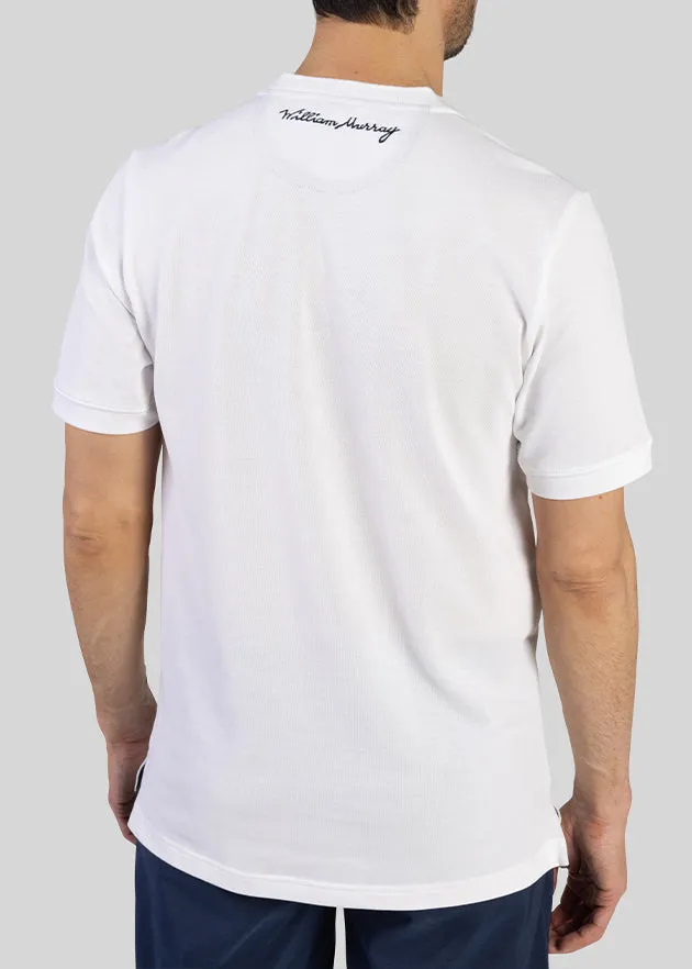 Tempo Band Men's Pique Polo | White