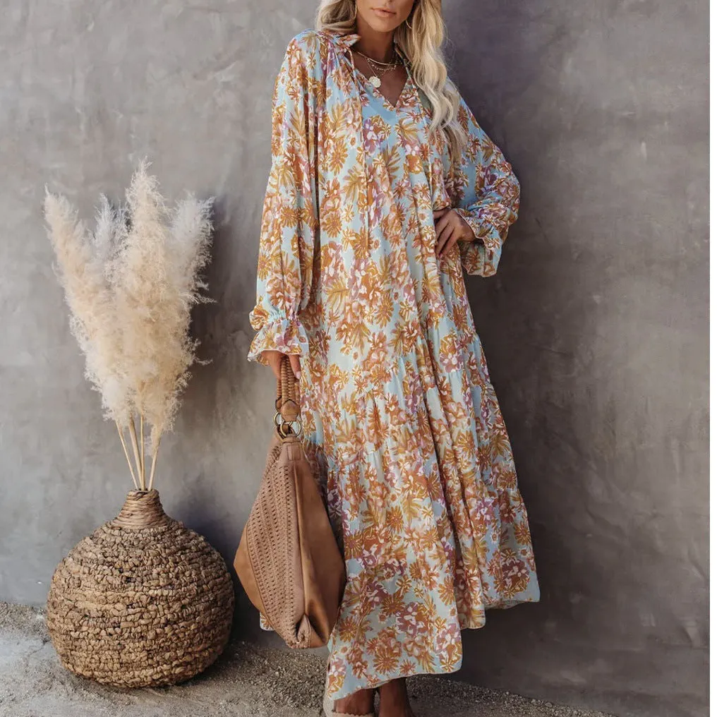 Tricks Snake Print Boho Maxi Dress