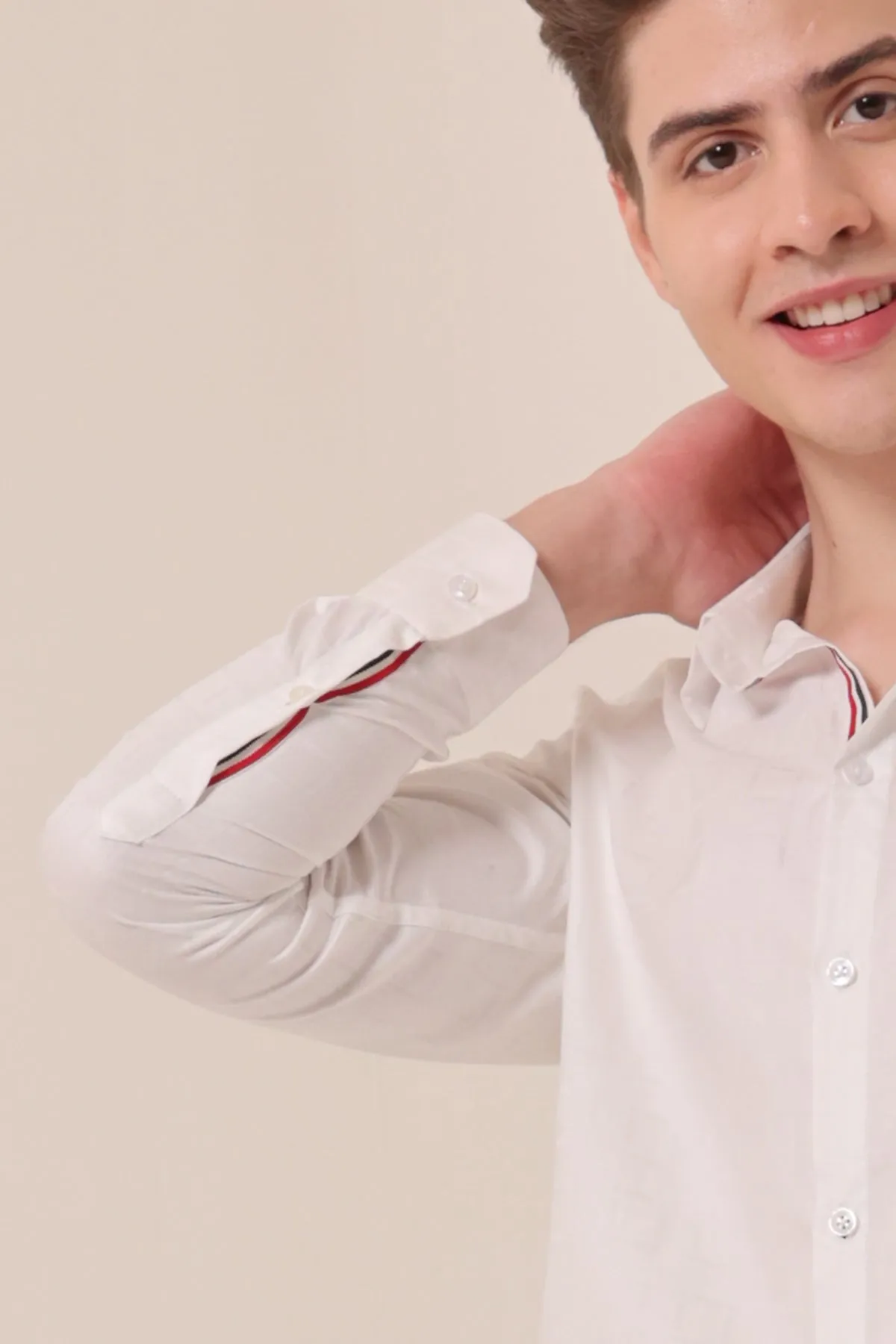 White color super premium jacquard cotton shirt full sleeves | Stylematters